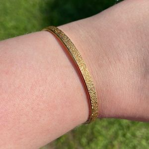 Vintage Textured Faux Gold Bangle Bracelet